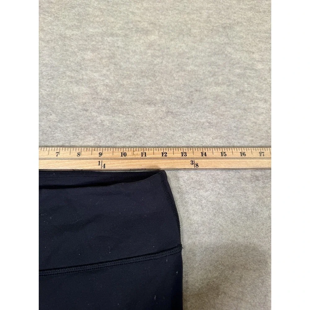 Lululemon Leggings Womens 4 Black Capri Foldover Waist Yoga Athletic Gym Stretch